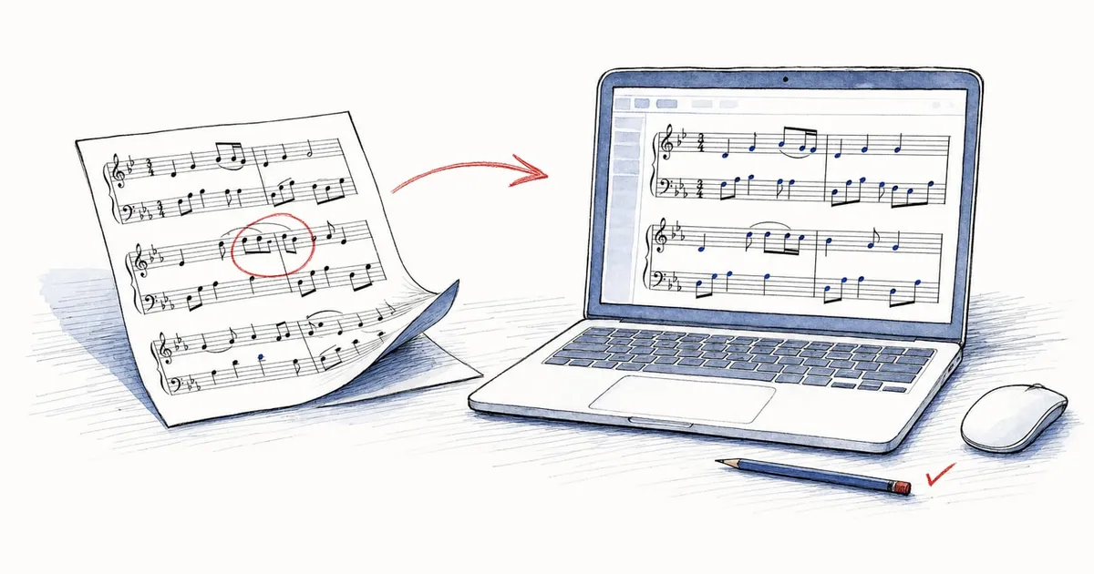 PDF to MusicXML: how to convert sheet music and fix the errors
